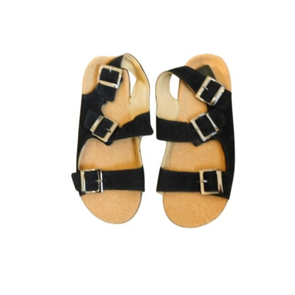 Revitalign  Size 9.5D Black Ladies Leather Strappy Ortho Style Sandals EUC - Picture 2 of 4